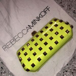 Rebecca Minkoff Neon Studded Patent Crossbody Clut